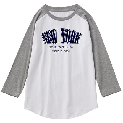 CORIRESHA Camiseta casual con estampado de letras y manga raglán 3/4 para adolescente con cuello redondo y bloques de color