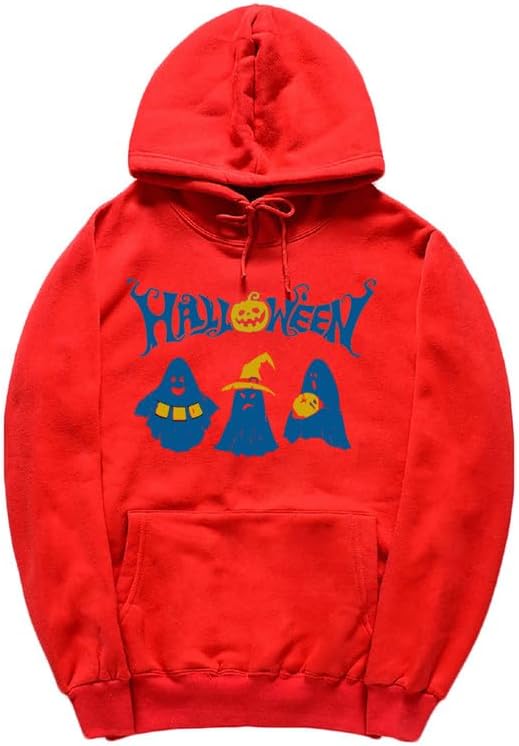 CORIRESHA Sudadera con capucha de fantasma de Halloween, sudadera gótica Harajuku de manga larga con bolsillo con cordón, unisex
