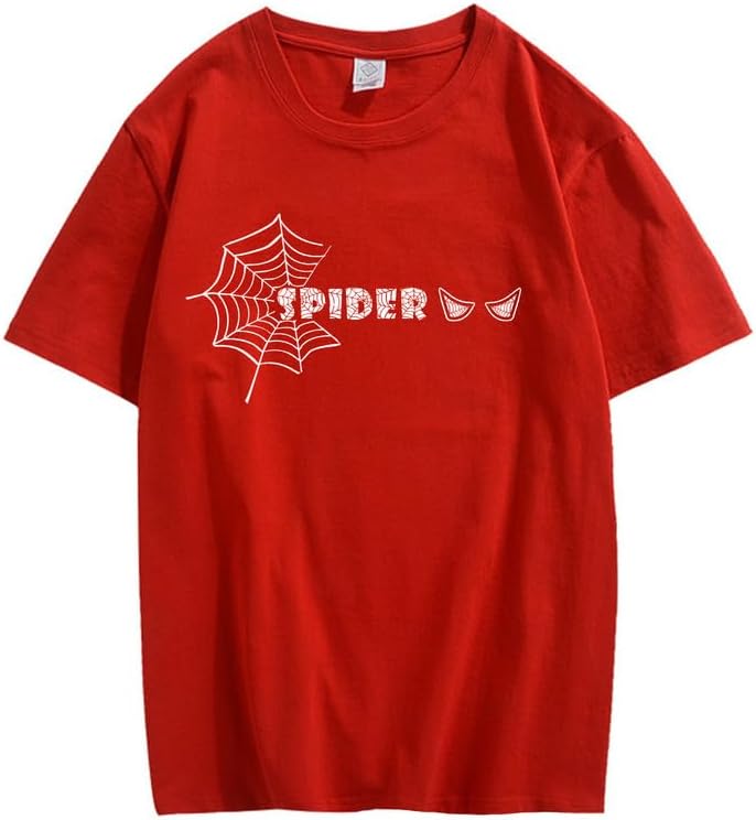CORIRESHA Y2K Spider Web Camiseta cuello redondo manga corta casual Halloween ropa