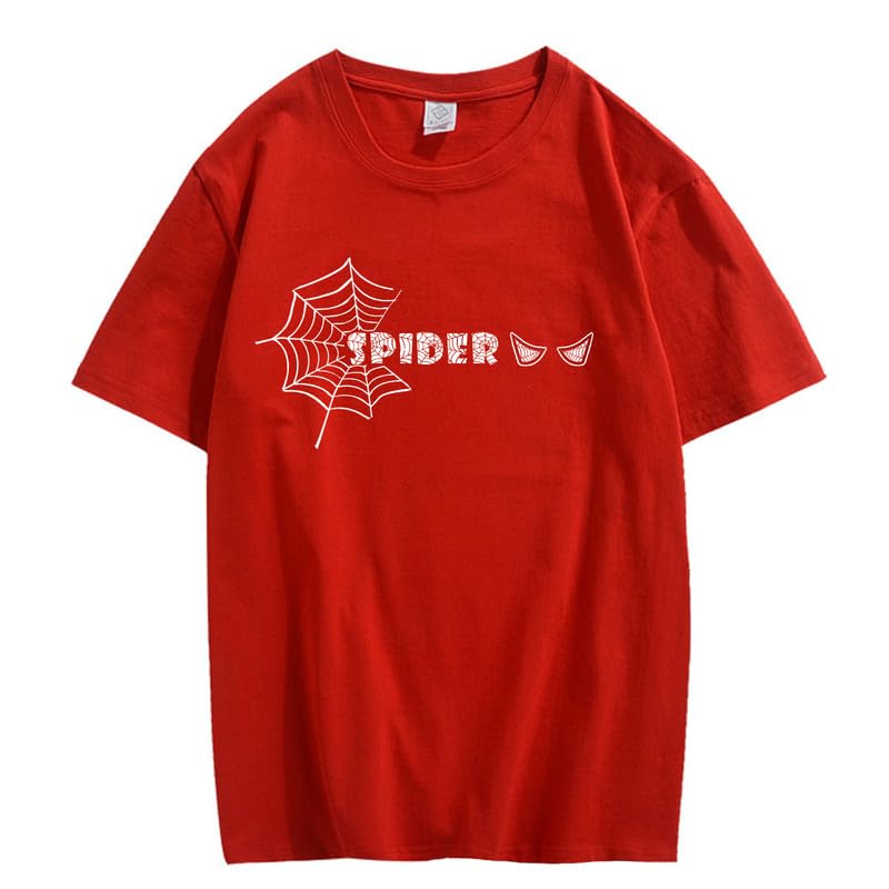 CORIRESHA Y2K Spider Web Camiseta cuello redondo manga corta casual Halloween ropa