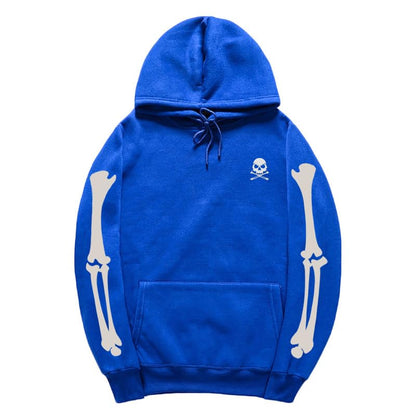 CORIRESHA Sudadera con capucha con estampado de calavera de Halloween Sudadera unisex de manga larga informal con bolsillo canguro