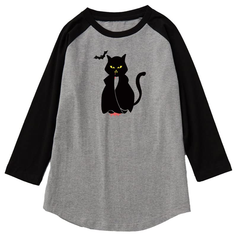 CORIRESHA Camiseta gótica de Halloween para adolescentes con manga de hombro de algodón con gatos divertidos