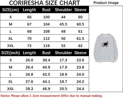 CORIRESHA Unisex Cute Cat Crewneck Long Sleeves Casual Cotton Skateboard Sweatshirts