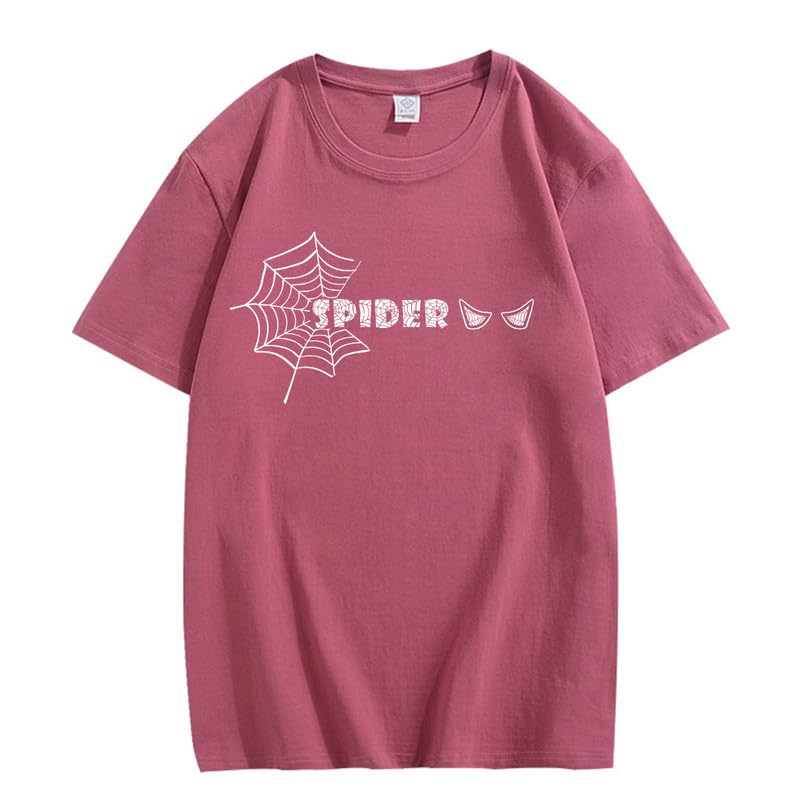 CORIRESHA Y2K Spider Web Camiseta cuello redondo manga corta casual Halloween ropa