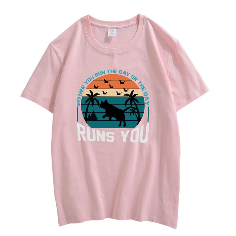 CORIRESHA Camiseta de manga corta unisex con diseño de gaviota y gato hawaiano de verano
