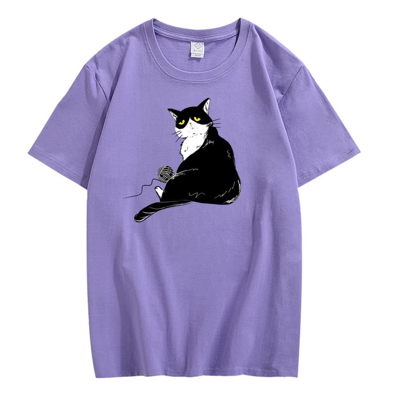 CORIRESHA Camiseta holgada de algodón con cuello redondo y manga corta para adolescente