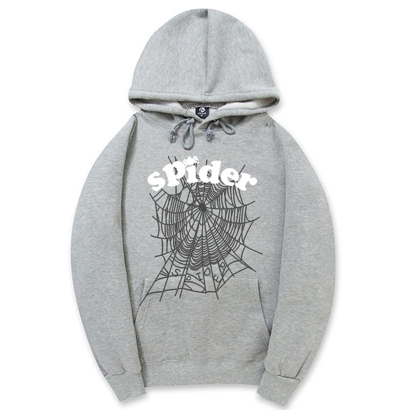 CORIRESHA Fashion Spider Web Sudadera con capucha de manga larga con cordón unisex de algodón con bolsillos