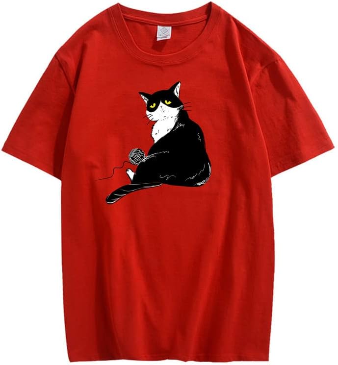 CORIRESHA Camiseta holgada de algodón con cuello redondo y manga corta para adolescente