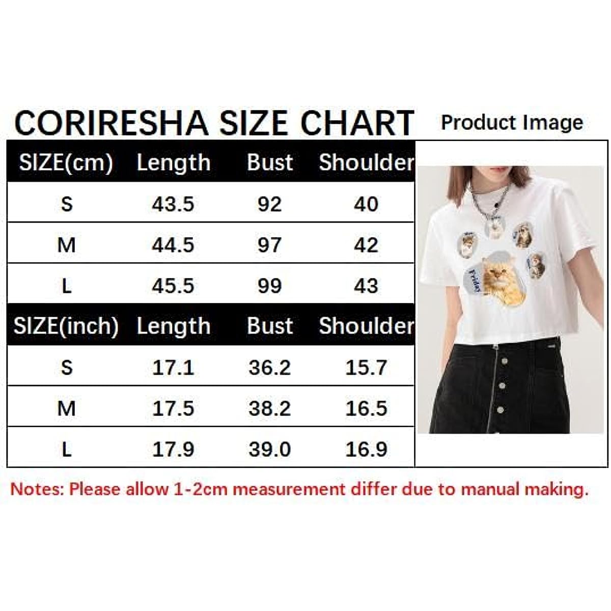 CORIRESHA Camiseta corta de manga corta con cuello redondo y patas de perro y gato para mujer