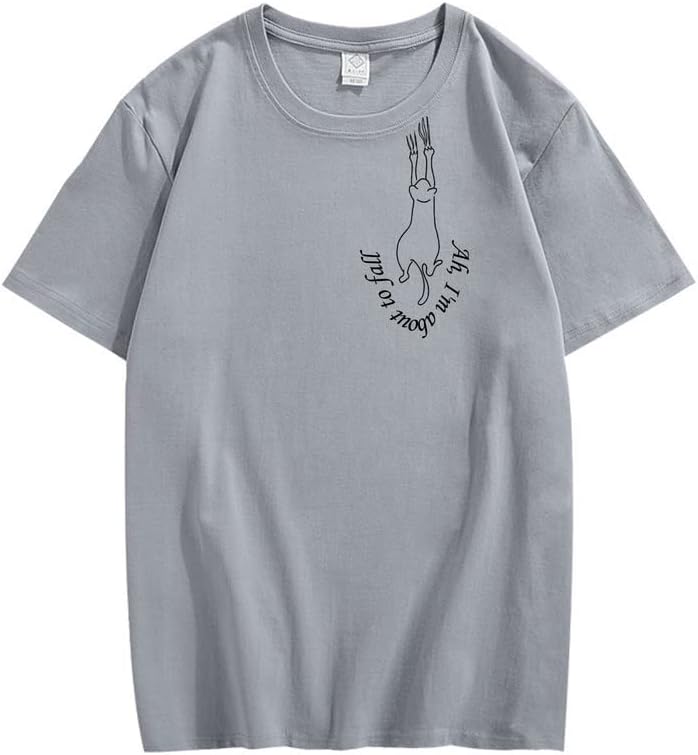 CORIRESHA Unisex's Funny Cat Pattern T-Shirt Summer Short Sleeve Cozy Cute Top