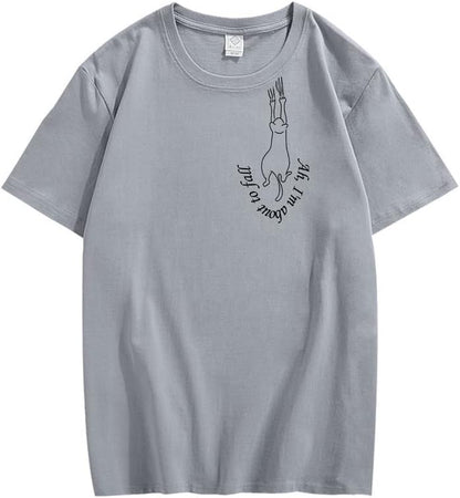 CORIRESHA Unisex's Funny Cat Pattern T-Shirt Summer Short Sleeve Cozy Cute Top