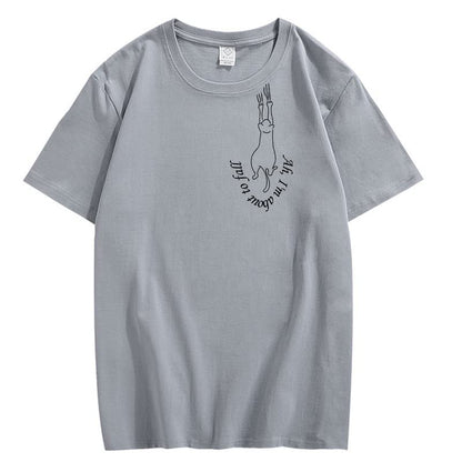 CORIRESHA Camiseta unisex con estampado de gato divertido de verano de manga corta y linda camiseta