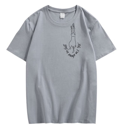 CORIRESHA Unisex's Funny Cat Pattern T-Shirt Summer Short Sleeve Cozy Cute Top