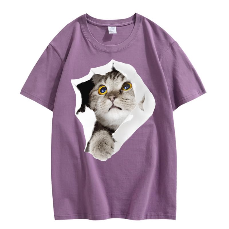 CORIRESHA Camiseta de algodón acogedora informal de manga corta con cuello redondo y cuello redondo para adolescente