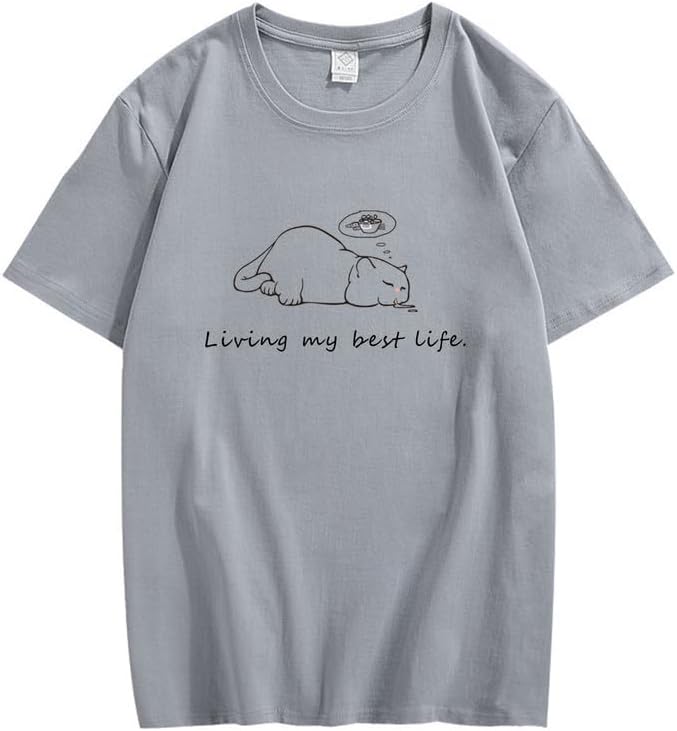 CORIRESHA Camisetas unisex con cuello redondo y manga corta con letras lindas