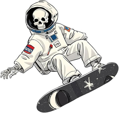 CORIRESHA Sudadera unisex con capucha de astronauta y calavera de Halloween, informal, de manga larga, con cordón, para monopatín