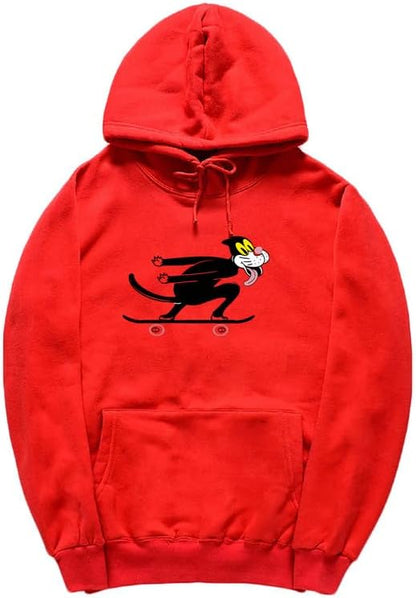 CORIRESHA Teen Skateboard Cat Hoodie Long Sleeve Drawstring Kangaroo Pocket Cute Sweatshirt