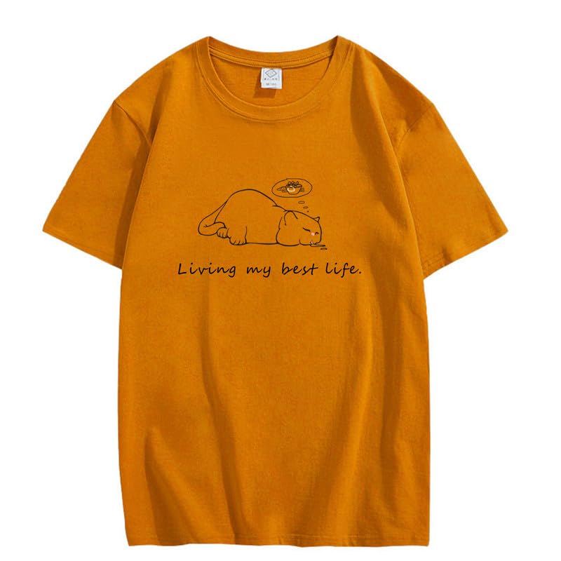 CORIRESHA Camisetas unisex con cuello redondo y manga corta con letras lindas