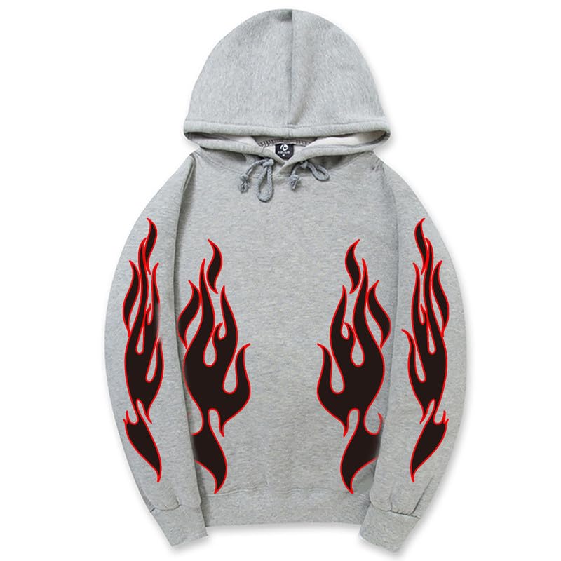 CORIRESHA Sudadera unisex con capucha de llama de moda de manga larga con cordón casual Y2K estética