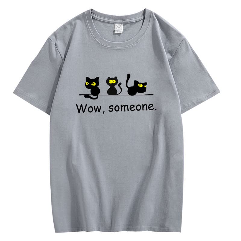 CORIRESHA Lindo Gato Negro Camisetas Amantes de los Animales Ropa Divertida Adolescentes