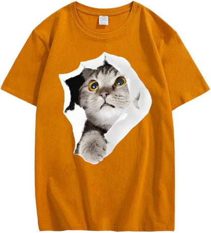 CORIRESHA Camiseta de algodón acogedora informal de manga corta con cuello redondo y cuello redondo para adolescente