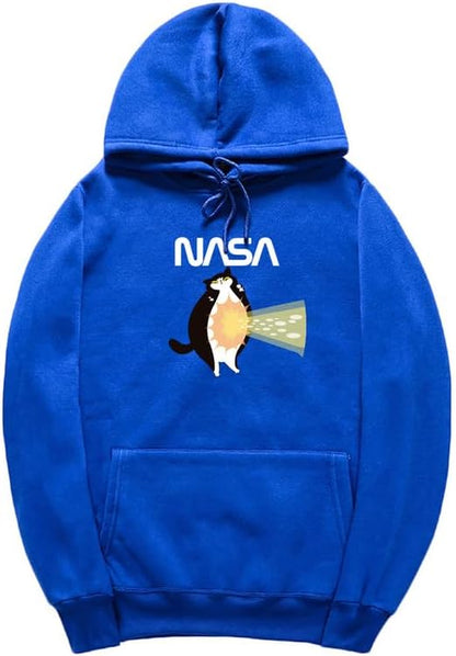 CORIRESHA Teen Cat Lover Hoodie Long Sleeve Drawstring Kangaroo Pocket NASA Sweatshirt