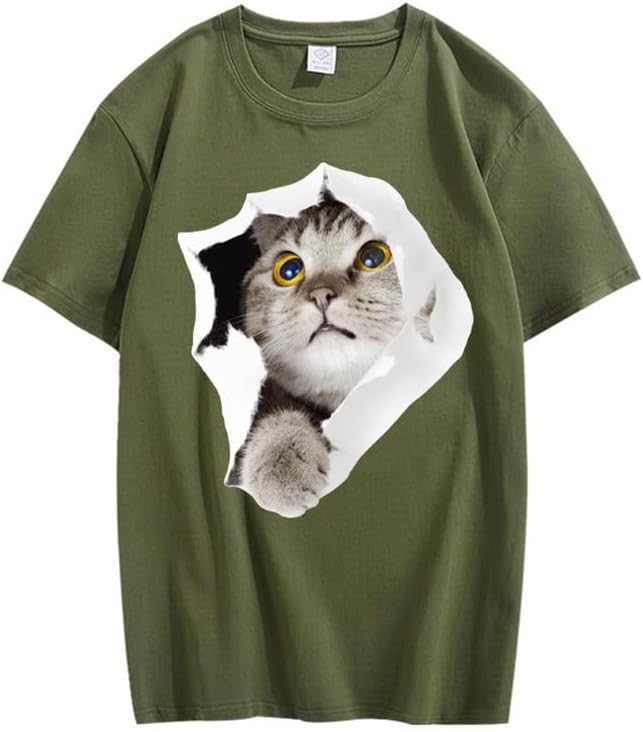 CORIRESHA Camiseta de algodón acogedora informal de manga corta con cuello redondo y cuello redondo para adolescente