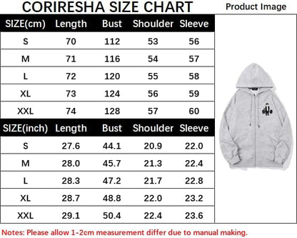 CORIRESHA Unisex Weightlifting Cat Zip Hoodie Long Sleeve Drawstring Fall Jacket