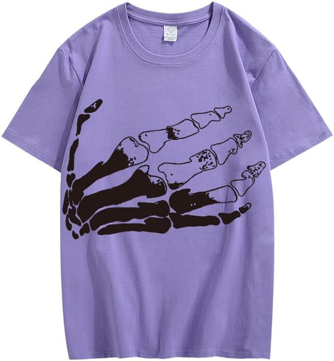 CORIRESHA Camiseta unisex de algodón con cuello redondo y manga corta para Halloween