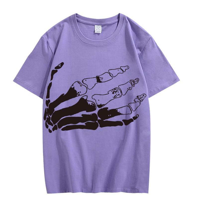 CORIRESHA Camiseta unisex de algodón con cuello redondo y manga corta para Halloween