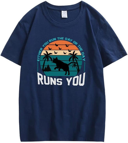 CORIRESHA Camiseta de manga corta unisex con diseño de gaviota y gato hawaiano de verano
