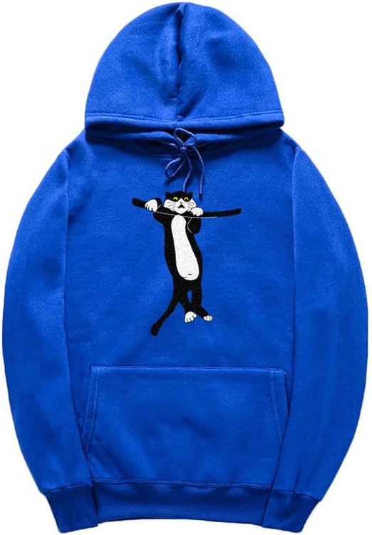 CORIRESHA Unisex Cat Lovers Hoodie Long Sleeve Drawstring Pocket Cotton Cute Sweatshirt