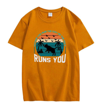 CORIRESHA Camiseta de manga corta unisex con diseño de gaviota y gato hawaiano de verano