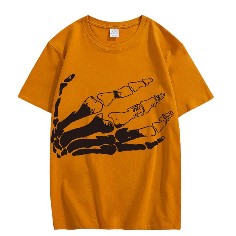 CORIRESHA Camiseta unisex de algodón con cuello redondo y manga corta para Halloween