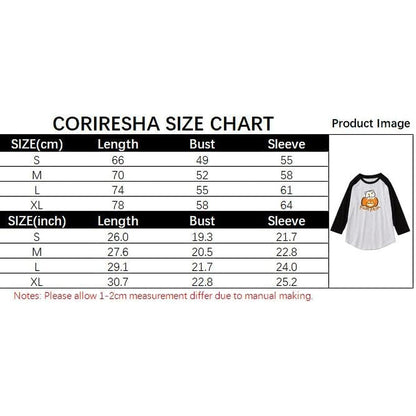 CORIRESHA Funny Cats Pumpkin Camiseta Mangas raglán 3/4 Disfraz de Halloween unisex