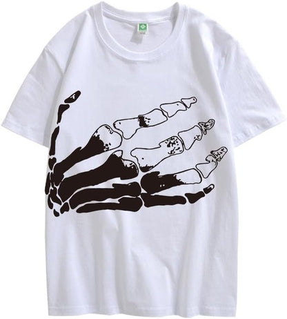 CORIRESHA Camiseta unisex de algodón con cuello redondo y manga corta para Halloween