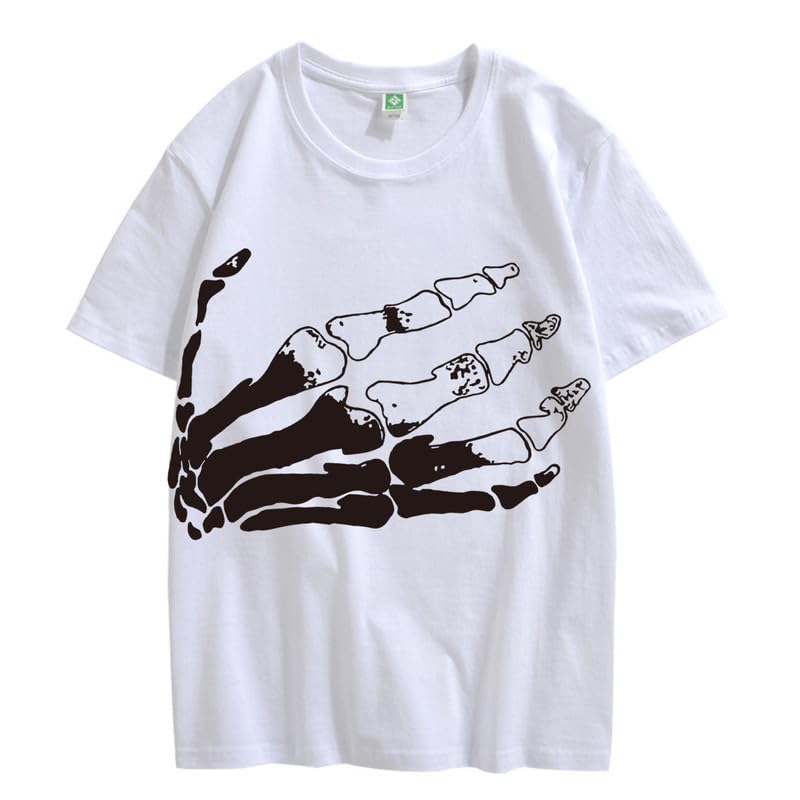 CORIRESHA Camiseta unisex de algodón con cuello redondo y manga corta para Halloween