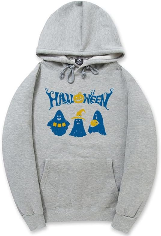 CORIRESHA Sudadera con capucha de fantasma de Halloween, sudadera gótica Harajuku de manga larga con bolsillo con cordón, unisex