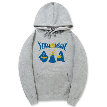 CORIRESHA Sudadera con capucha de fantasma de Halloween, sudadera gótica Harajuku de manga larga con bolsillo con cordón, unisex