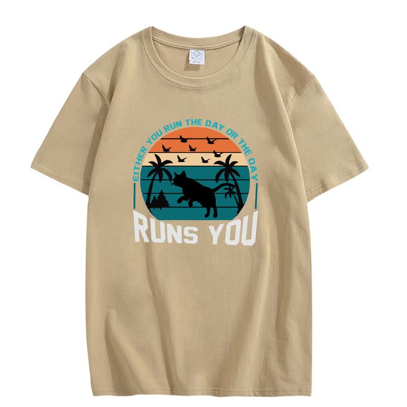 CORIRESHA Camiseta de manga corta unisex con diseño de gaviota y gato hawaiano de verano