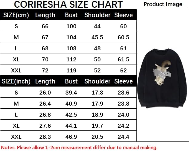 CORIRESHA Cute Handstand Cat Sweatshirt Crewneck Long Sleeve Casual Simple Pullover