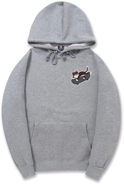 CORIRESHA Adolescentes Linda Sudadera con Capucha Monopatín Gato Casual Manga Larga Básica Sólida Sudadera
