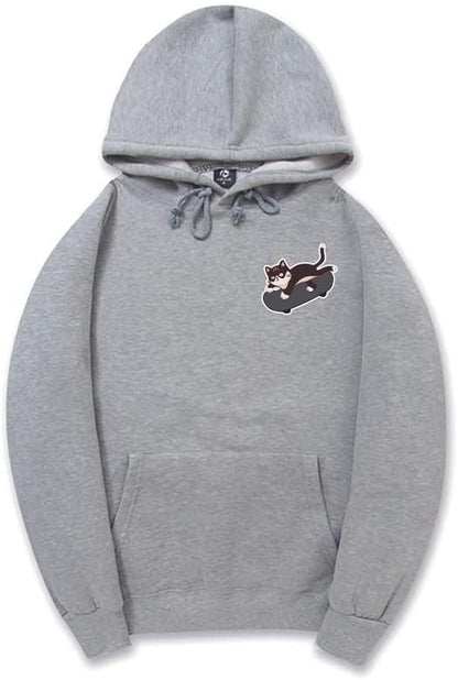 CORIRESHA Adolescentes Linda Sudadera con Capucha Monopatín Gato Casual Manga Larga Básica Sólida Sudadera