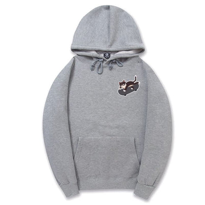 CORIRESHA Adolescentes Linda Sudadera con Capucha Monopatín Gato Casual Manga Larga Básica Sólida Sudadera