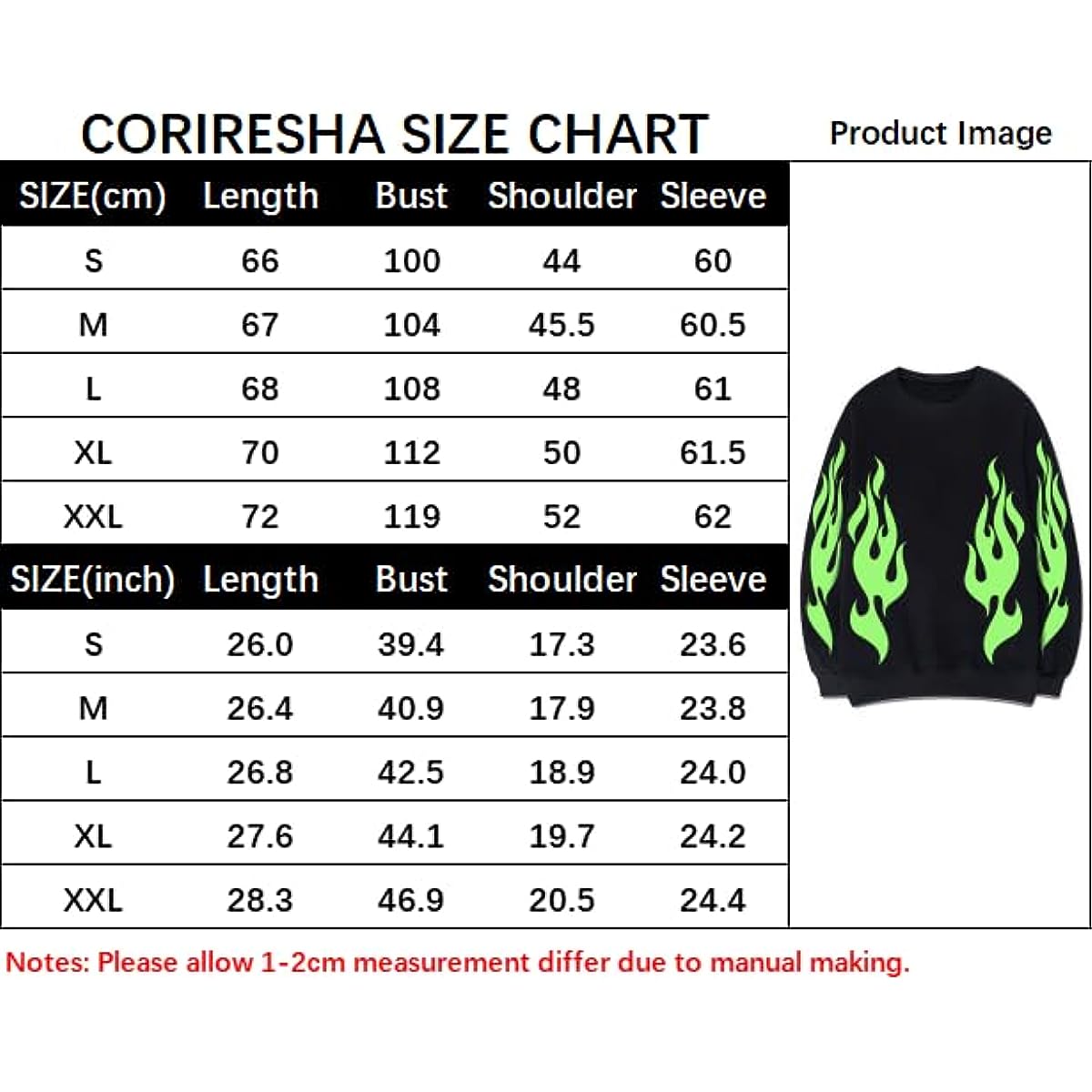 CORIRESHA Teen Flame Sudadera Cuello Redondo Manga Larga Algodón Y2K Estética Jersey
