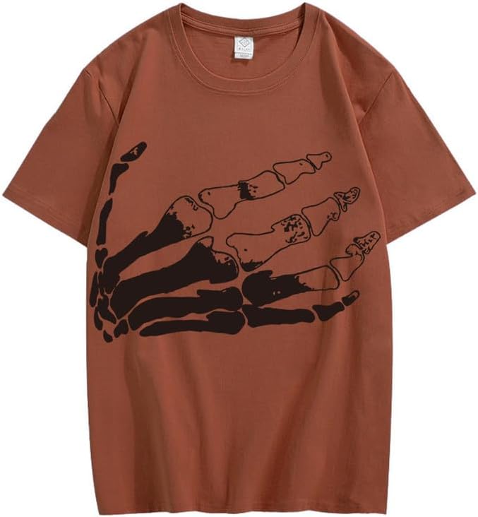 CORIRESHA Camiseta unisex de algodón con cuello redondo y manga corta para Halloween