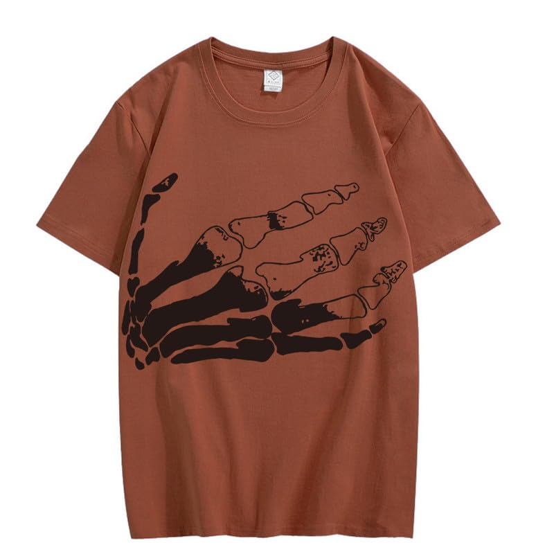 CORIRESHA Camiseta unisex de algodón con cuello redondo y manga corta para Halloween