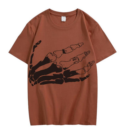CORIRESHA Camiseta unisex de algodón con cuello redondo y manga corta para Halloween