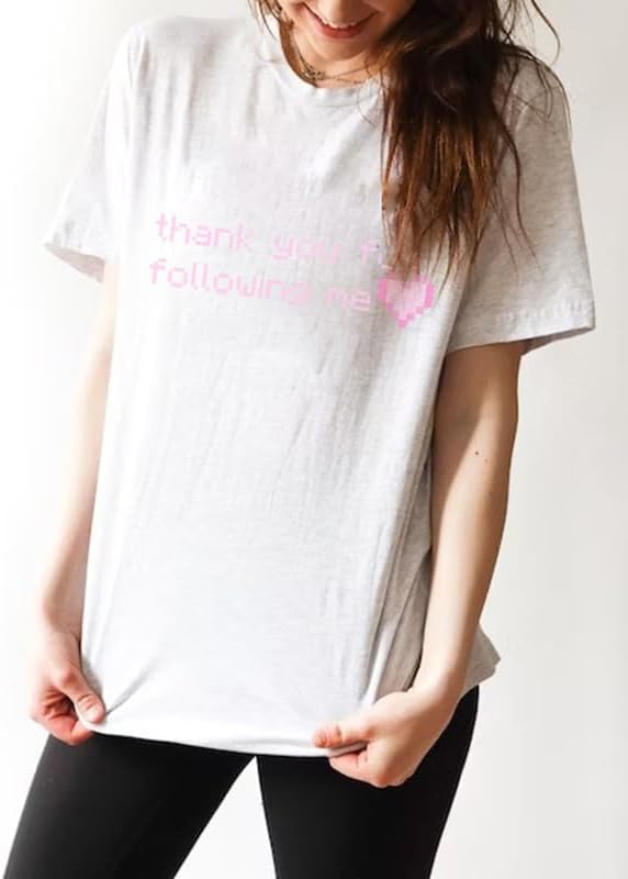 CORIRESHA Women's Fashion Letter Print Crewneck Short Sleeve Casual Summer Heart T-Shirt