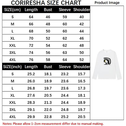 CORIRESHA Unisex Cat T-Shirt Crew Neck Long Sleeve Cotton Basic Cute Top